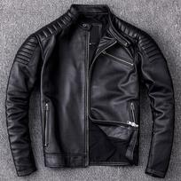 PU Odinė Striukė Vyriška Stovi Apykaklė Slim Motociklo Tendencija Odinė Striukė Striukė 2XL