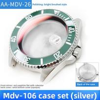 Mdv106 Metalinis Dėklas Vandeniui Atsparus Mdv-106 vyriškas Laikrodžio Dėklas Safyro Stiklas Nerūdijantis Plienas Keičiamas Rėmelis Priedai Dėklas Varžtas Karūnėlė For MDV-106 blue