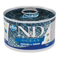 Farmina N&D Dog Ocean Herring Shrimps konservai suaugusiems šunims su silkėmis ir krevetėmis, 140 g