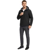 Vyriška softshell striukė su gobtuvu, neperšlampama, pašiltinta, patogi, juoda, S, S