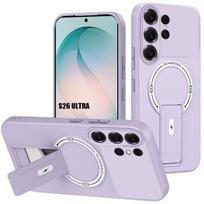 Case for Samsung Galaxy S26 Ultra, Soft Silicone with Magnetic Ring and Stand - Purple violetinė