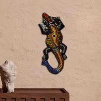 Gecko Lizardo Skulptūra Medinė Sieninė Pakabinama Rankų Darbo Sienų Dekoravimui Vidinis Sodas Namai black