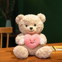 Angel Wing Heart Bear Valentine's Day Gentle Stuffed Plush Playthings Hug Pillow Love Plushies Doll Romantic Gifts Designed For Girlfriend 25cm balta