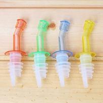 New 4Pcs/Set Whisky Liquor Oil Wine Bottle Pourer Cap Spout Stopper Mouth Dispenser Bartender Home Bar Party Accessories beige