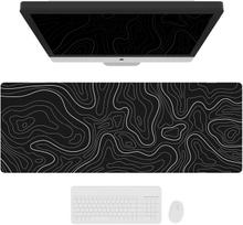 Gaming Mouse Pad Japanese Wave White Mouse Pad Extended XXL Mousepad AntiSlip Base Cool Large Mouse Pad Desk mat for office 400x900x3MM black