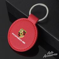 Odinė automobilio raktų pakabuko grandinėlė Pakabukas Dovanos Dekoro Aksesuarai Porsche Boxster Cayman Cayenne Macan Panamera Taycan RT9 gray