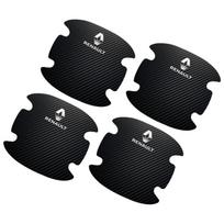 4 vnt. Automobilio durų rankenėlių apsauginė plėvelė nuo įbrėžimų Renault DUSTER Megane 2 3 Clio 4 Captur Kadjar Fluence juoda