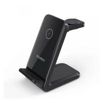 Belaidis įkroviklis CHOETECH, 15W, 3in1 Black su stovu