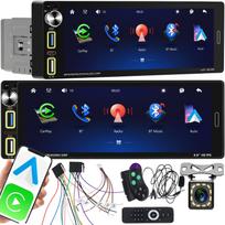 Automobilio radijo imtuvas 1 DIN su USB, Android Auto, CarPlay, Mirror Link ir galinio vaizdo kamera