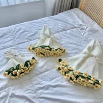 Nertas Rožių Puokštės Antklodė Saulėgrąža Gvazdikas Madinga Dirbtinė Megzta Antklodė Baigtas DIY Amatas Gėlių Puokštės Antklodė white