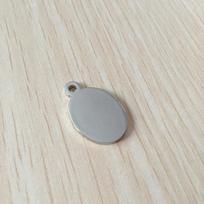 Zinc Alloy Oval Keychain with Engravable Tag 2.5cm x 1.6cm gray