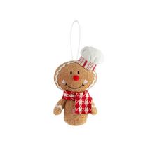 Christmas & New Year Gingerbread Man Ornament with Bow beige