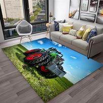 3D retro automobilio, traktoriaus, sunkvežimio serijos kilimas namų svetainei, miegamajam, sofai, prie durų dekoras, vaikiškas kilimėlis, neslystantis grindų kilimėlis 40x60cm blue