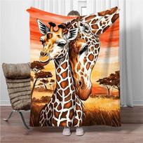 Žirafos dažymo rašto minkšti flaneliniai pledai, šildantis metamas pledas, patogus pledas iškylai, lovoms, sofai, namams, miegamajam, vaikams 75X95CM black