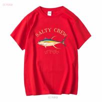 Salty Crew Marškinėliai Unisex Dydis L Juodi Žvejyba Vandenynas Ilgomis Arba Trumpomis Rankovėmis Senoviniai Išplauti Tampri Mados Šiek tiek Atsipalaidavę S red