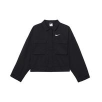 Nike trumpas paltas moterims, juodas, su atlapais, vidutinio ilgio DM6244-010 L juoda