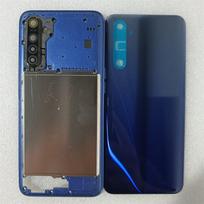 For Realme 6 RMX2001 Pilnas korpusas Vidurinis rėmelis Baterijos galinis dangtelis Galinis Su kameros objektyvu Remonto dalys juoda