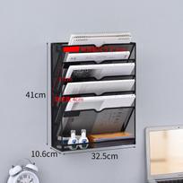 Sieninis metalinis 5 pakopų failų laikiklis, žurnalų organizatorius, biuro reikmenys 1pcs juoda