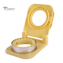 Sandwich Press Mold Crustless Cutter & Sealer, Uncrustable Round Maker, DIY Homemade Sandwiches Cutting Sealing Tool for Kids Lunch Box, Bento geltona