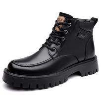 Madingi Retro Odiniai Aksominiai Platforminiai Batai Vyrams Madingi Minkšto Pado Žieminiai Šilti Vyriški Sniego Batai Dizainerio Juodi Medvilniniai Darbiniai Batai Vyras 38 black