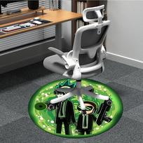 1 vnt. Rick and Morty biuro apvalus kilimėlis, neslystantis, minkštas ir patvarus biuro kilimėlis interjero dekoravimui, puikiai tinka biurui, graži dekoracija 80cm gray