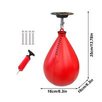 2025 New Boxing Speed Ball Pear Shape PU Speed Bag Boxing Punching Bag Swivel Speedball Exercise Fitness Training Ball for Gym raudona
