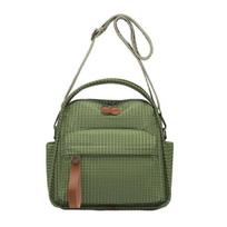 Women Plaid Sling Bag Shoulder Bag Crossbody Purse with Geometric Adjustable Strap Handbag with Top Handle for Travel Street Commuting 1pc žalia
