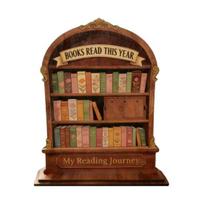 Book Read This Year Counter Wooden Reading Tracker Sign for Bookshelf Library Decor Bookish Gifts for Book Lovers Bookworm Women Teacher A black