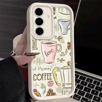 Phone Case for Samsung Galaxy A17 A16 A15 A14 A13 Black Coffee Fashion Style A56 A36 A26 A55 A35 A25 A54 A34 A24 A53 A33 A23 A07 Samsung A15
