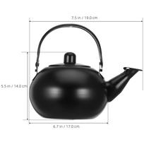 Nerūdijančio plieno arbatinukas 1,5 l Viryklės virdulys su integruotu filtru Patogi rankena arbatos virimui, kavos filtravimui Namams black