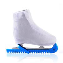 Patterned Korean Velvet Ice Skate Blade & Shoe Covers white
