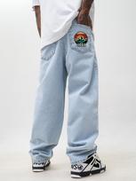Jigga Wear Lauko vyriški itin platūs džinsai šviesiai mėlyni M gray