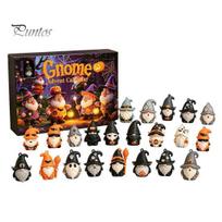 Decorative Gnome Set Halloween Advent Calendar, 24 Day Countdown Box with Figurines, Party Decorations Spooky Collectible Toy for Kids, Favor 1 Set