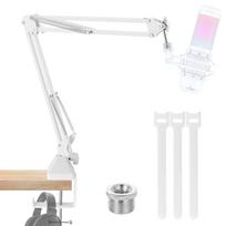 EmJTao QuadCast S Boom Arm Mikrofonų stovas, Reguliuojamas pakabos Boom žirklinis rankos stovas skirtas HyperX QuadCast S-RGB USB kondensatoriniam mikrofonui (Baltas) white