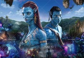 Avatar Na'vi Character Backdrop Pandora Fantasy World Kids Birthday Party Decor Baby Shower Background Banner Supplies 47.2x31.5inch/120*80cm gray
