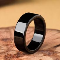 Originalūs Natūralūs A Klasės Nefrito Poros Žiedai Vyrams ir Moterims - Nefrito Pirštų Žiedai Inner Diameter 17mm black