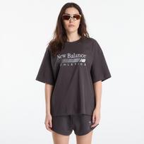 New Balance Trackside Oversized T-Shirt Black Cement - Dydis S (WT6297MKBLK Marškinėliai)