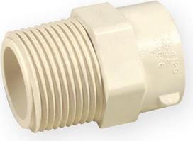 Nibco Mova 4704-007, PVC-C, 3/4" išor. srieg./klij. vidus