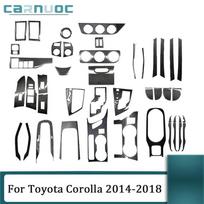 Anglies pluošto juodi lipdukai, skirti Toyota Corolla 2014 2015 2016 2017 2018 Pavarų skydelio durelių pakėlimo automobilio salono dekoratyviniai priedai Ignition coil gray