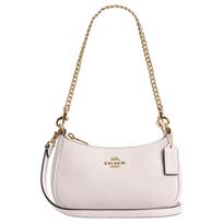 Coach Teri 20 Auksinis Logotipas Užtrauktukas Akmenuko Oda Per Petį Rankinė Maža Moteriškos Rankinės Balta CW309-IMCHK Basic Set (Bag+Dust Bag) white