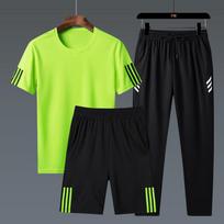 Trijų dalių sportinis kostiumas vyrams Summer New Trend sportiniai šortai M žalia