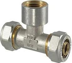 Tdm_Brass Užveržiamas trišakis 1055, 1/2" x 16 mm, vidinis sriegis