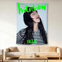 Billie Eilish Interview Magazine Cover Tapestry Summer 2024 Issue Wall Hanging Decor for Bedroom Living Room Dorm Perfect Gift 74x94cm(29x37in) black