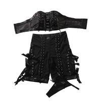 Women's Sexy Lingerie Set Tie-up Tight Mesh Lingerie Set Black Push-Up Shaping Lingerie Set S juoda