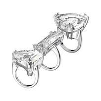 Swarovski kristaliniai žiedai moteriški sidabriniai 58 white
