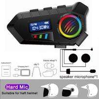 Šalmo Bluetooth interkomas Y30 - IP65 vandeniui atspari motociklininko ausinė su RGB apšvietimu balta