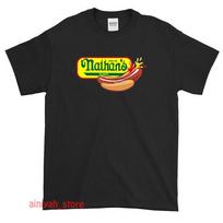 Naujas Nathan's Famous Dešrainio Logotipas Vyriški Juokingi Marškinėliai JAV Dydis S-XXL 4XL yellow