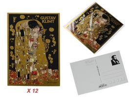 Zestaw 12 Pocztówek Kartki Pocztowe Gustav Klimt Pocałunek Prezent 12Szt
