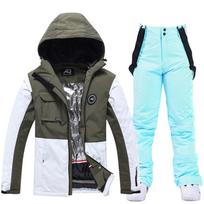 Men's & Women's Winter Ski & Snowboard Suit - Warm, Thickened Jacket and Pants M black