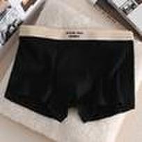 Korėjietiškos retro stiliaus vienspalvės medvilninės vyriškos bokserinės kelnaitės su siūlais - rudens/žiemos kolekcija 2XL black